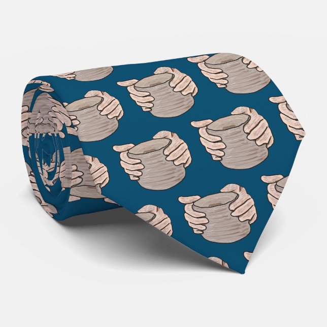Pottery Making Hands Neck Tie (Rolled)