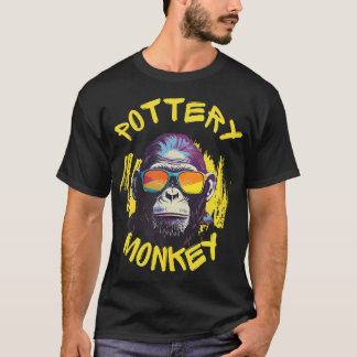 Pottery Monkey Ceramic Art Clay Craft Playful Prim T-Shirt