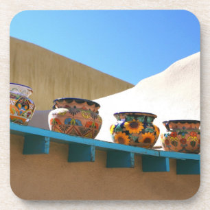Pottery on Adobe Wall Coaster