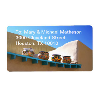 Pottery on Adobe Wall Label