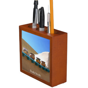 Pottery on Adobe Wall Pencil Holder