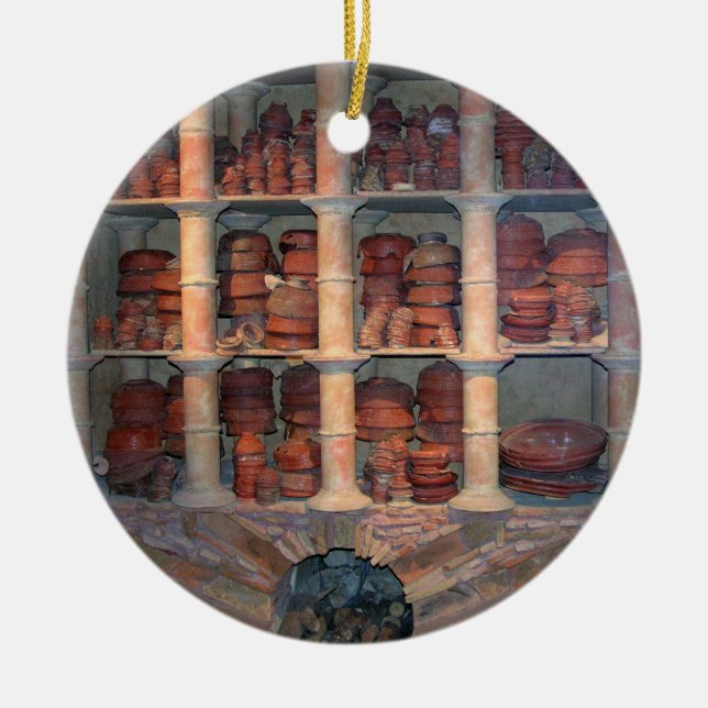 Pottery oven from Graufesenque, c.150 BC (photo) Ceramic Ornament (Front)