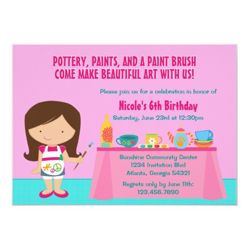 Ceramic Painting Party Invitations 10