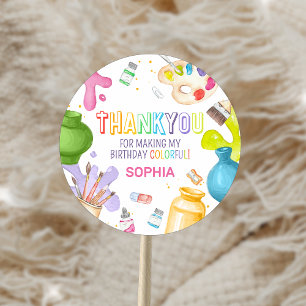 Pottery Painting Birthday Party Classic Round Sticker