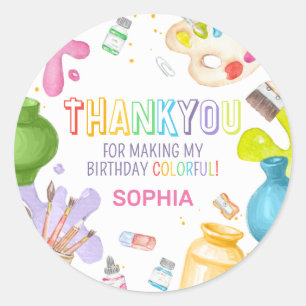 Pottery Painting Birthday Party Classic Round Sticker