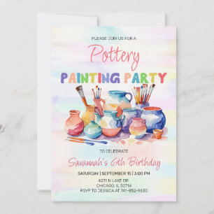 Pottery Painting Birthday Party Invitation