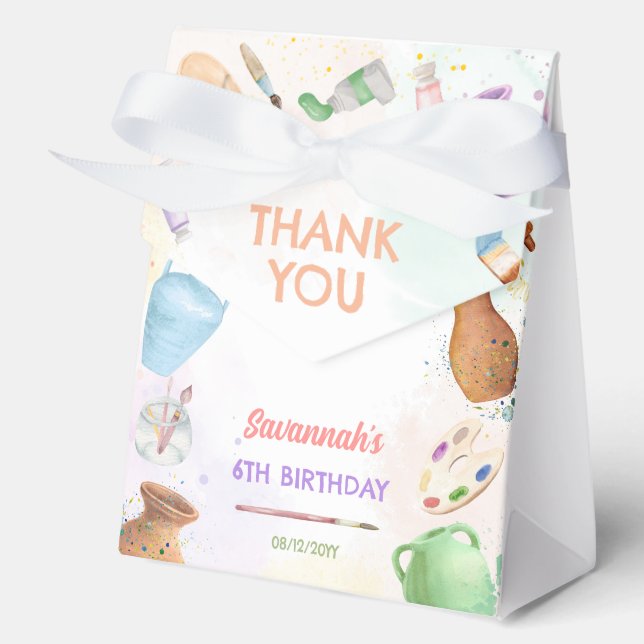 Pottery Painting Party Birthday Favor Box (Front)