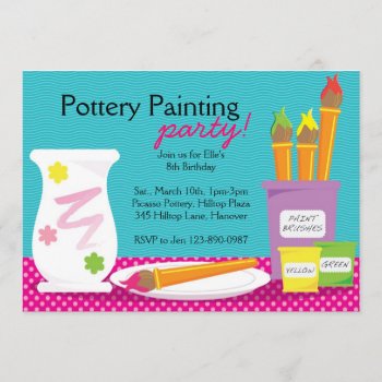 Pottery Painting Party Invitations by NanandMimis at Zazzle
