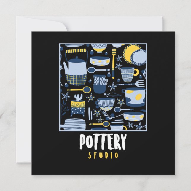 Pottery Studio Ceramics Porcelain Sculpting Gift Invitation (Front)