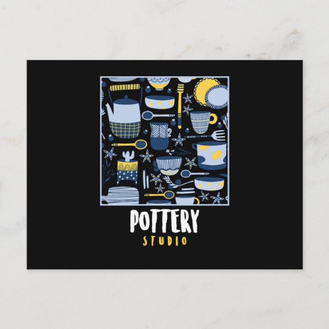 Pottery Studio Ceramics Porcelain Sculpting Gift Postcard (Front)