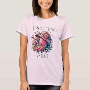 Potting Pro Pink Watering Can Garden T-Shirt