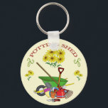 Potting Shed key ring<br><div class="desc">POTTING SHED. Flowers and Garden tools. A fun novelty key ring ideal for the potting shed or allotment keys.</div>