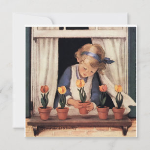 Potting Tulips by Jessie Willcox Smith Invitation