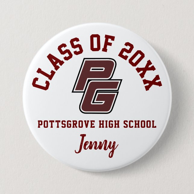 Pottsgrove High School Button Logo Custom Personal (Front)