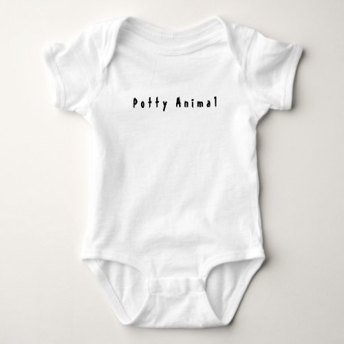 Potty animal baby jersey bodysuit