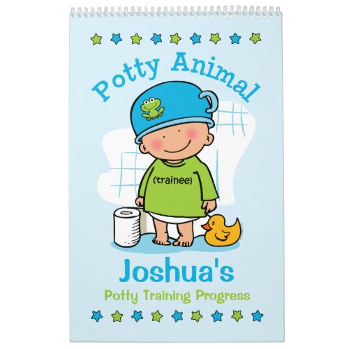 Potty Animal Boy Potty Training Progress Book Calendar