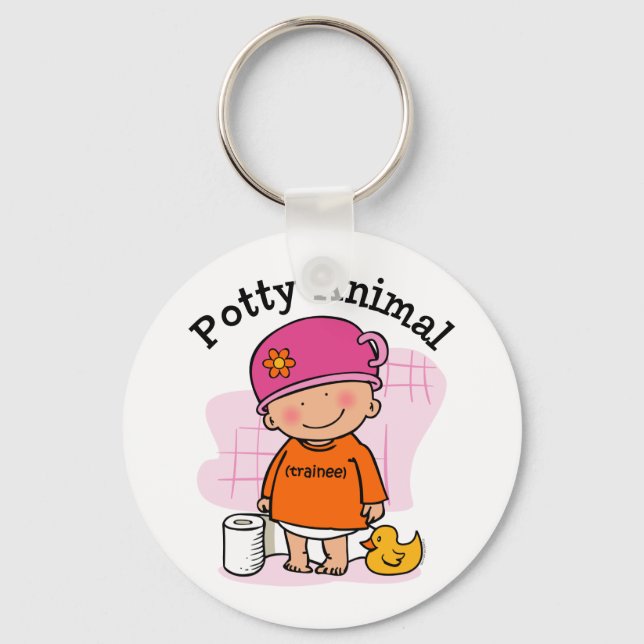 Potty Animal Girl Keychain (Front)
