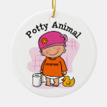 Potty Animal Girl Ornament at Zazzle
