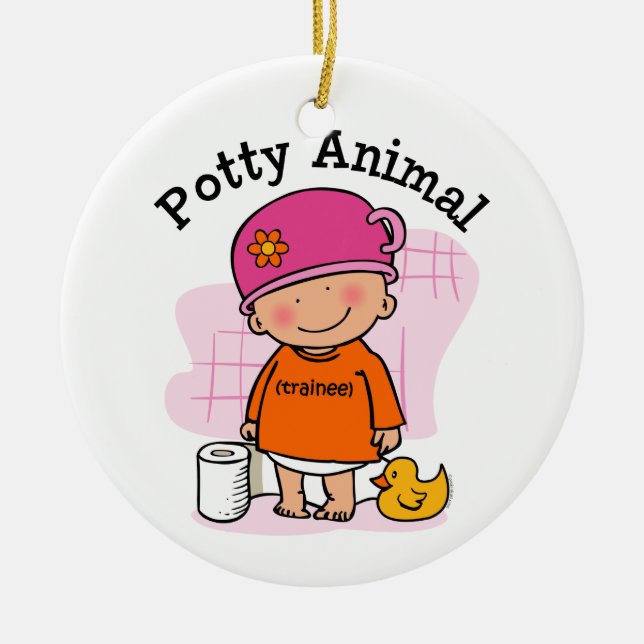 Potty Animal Girl Ornament (Front)
