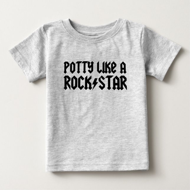 Potty Like A Rock Star Baby T-Shirt (Front)