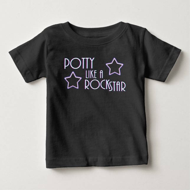 Potty Like a Rock Star Baby T-Shirt (Front)