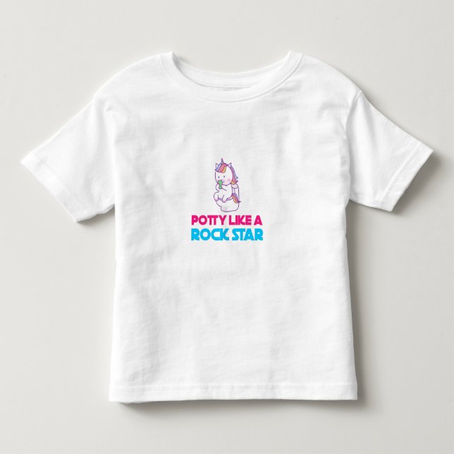 potty like a rock star toddler t-shirt (Front)