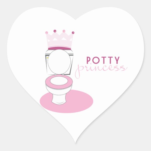 Potty Princess Heart Sticker