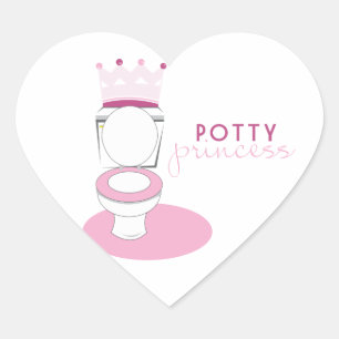 Potty Princess Heart Sticker