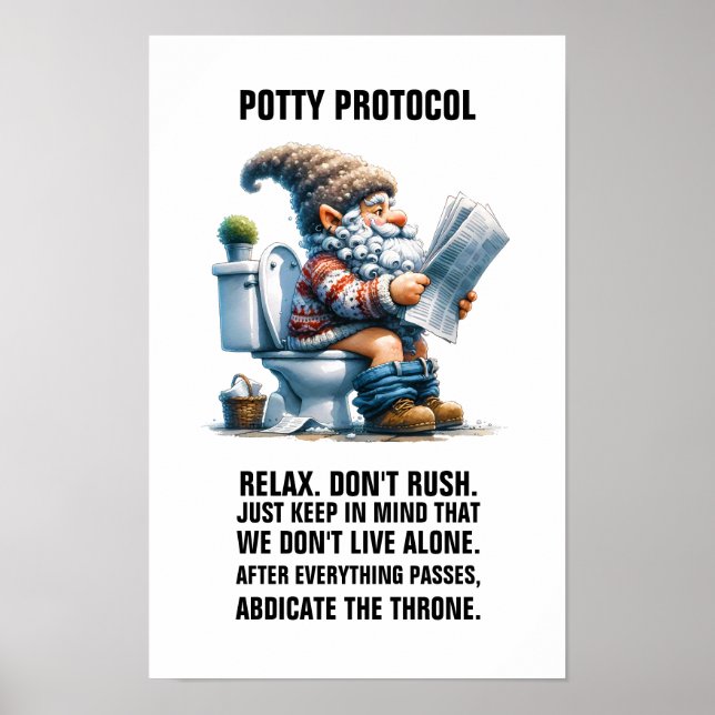 POTTY PROTOCOL FRAMED ART (Front)