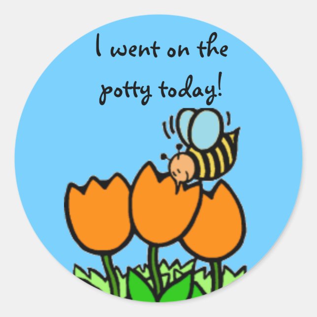 Potty Training Reward Stickers--Flowers Classic Round Sticker (Front)