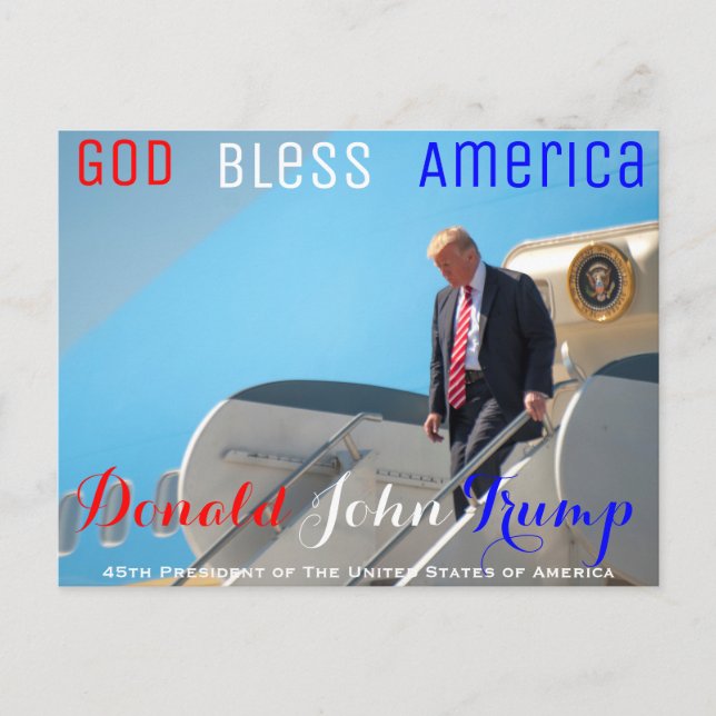 POTUS Donald Trump walks down from Air Force One Postcard (Front)