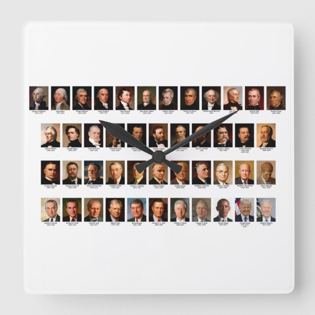 POTUS Portraits Wall Clock (Front)