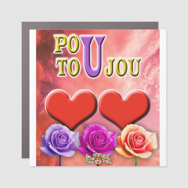 Pou Toujou Car Magnet (Front)