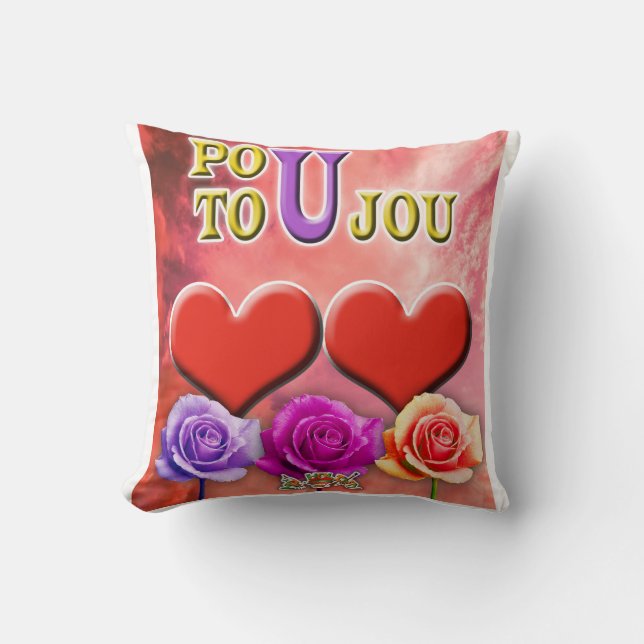 Pou Toujou Throw Pillow (Front)