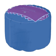 Pouf Blue(Purple Triangles) RFPMDesigns ©️2024