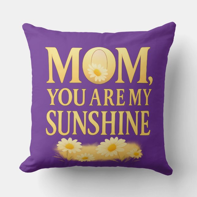 Pouf - Cozy & Heartfelt Mother's Day Decor Throw Pillow (Front)