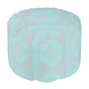 Pouf Vintage Antique Old Book Cover Scroll Seat
