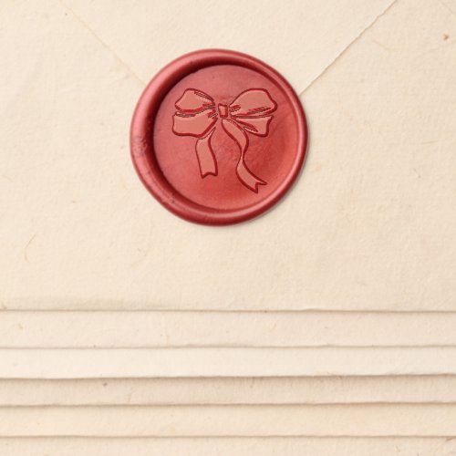 Pouffy Bow Illustration Wax Seal Sticker