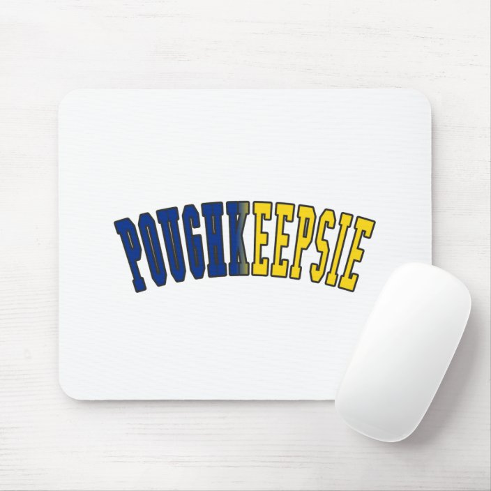 Poughkeepsie in New York State Flag Colors Mouse Pad