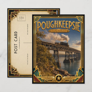Poughkeepsie New York Vintage Art Deco Golden Age Postcard