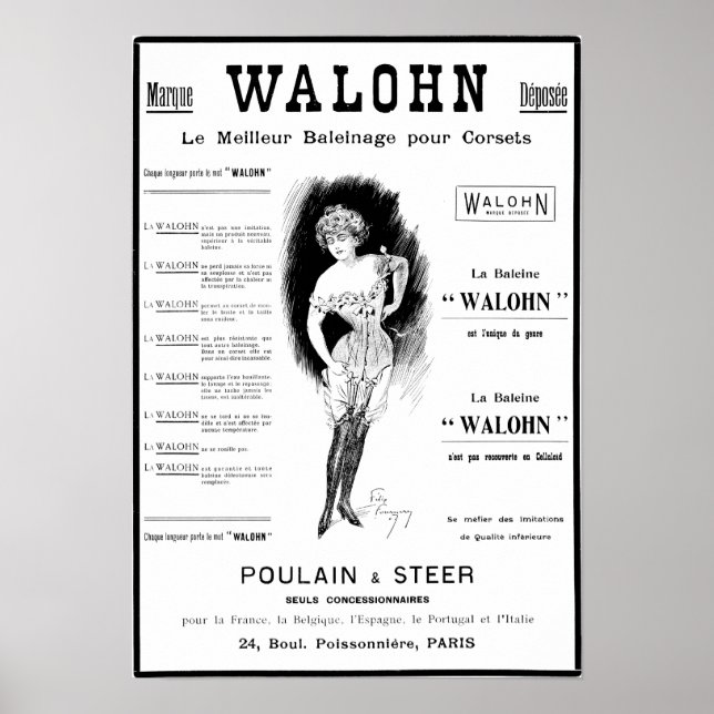 Poulain & Steer corset ad Poster (Front)