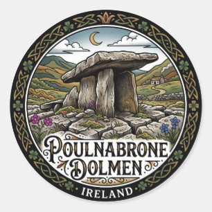 Poulnabrone Dolmen Ireland Classic Round Sticker