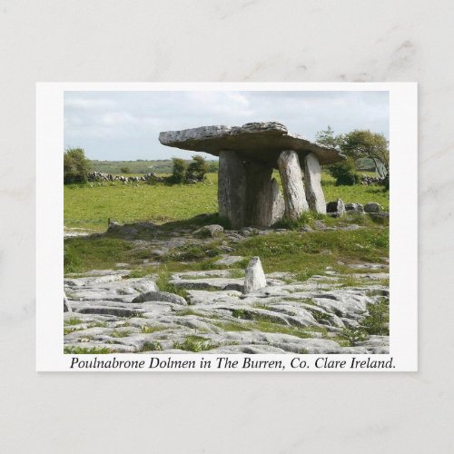 Poulnabrone Portal Tomb Burren Clare Ireland Postcard