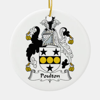 Poulton Family Crest Ceramic Ornament