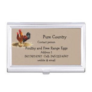 Poultry, Chicken, Eggs Free Run, Organic Business Card Case