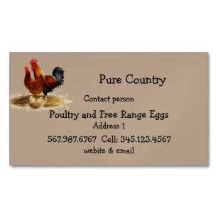 Poultry, Chicken, Eggs Free Run, Organic  Business Card Magnet