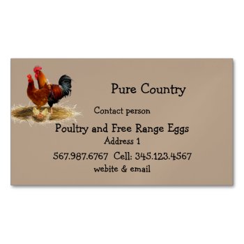 Poultry  Chicken  Eggs Free Run  Organic  Business Card Magnet by countrymousestudio at Zazzle