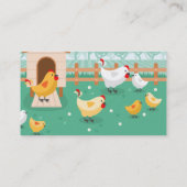 Poultry, Chicken Farm  Eggs Free Run, Organic Business Card (Back)