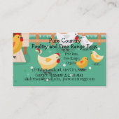 Poultry, Chicken Farm  Eggs Free Run, Organic Business Card (Front)