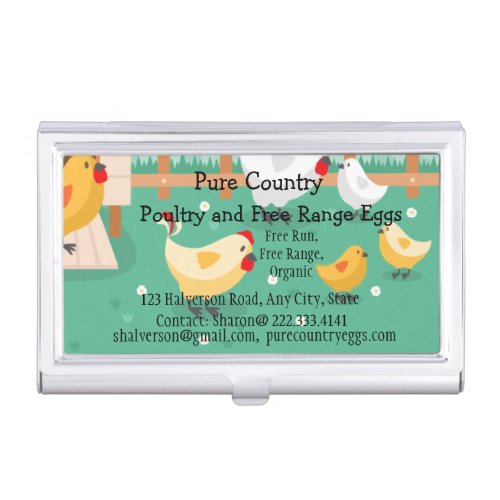 Poultry Chicken Farm  Eggs Free Run Organic   Business Card Case